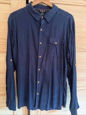Men's Navy Button-Down Shirt